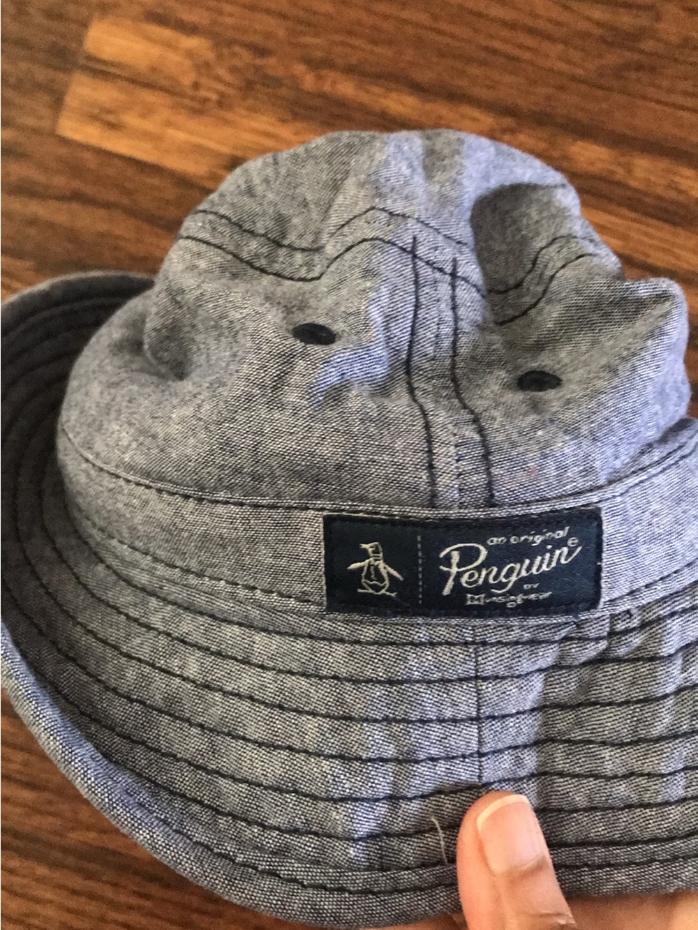 Original Penguin Kids blue Bucket Hat with Logo Patch